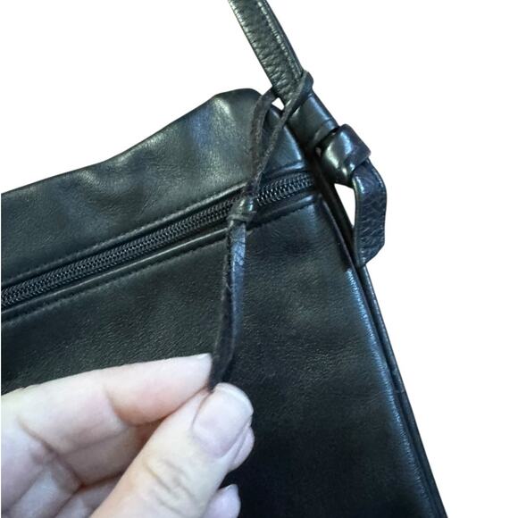 Ilze Heider Artsy Leather Design Crossbody Purse Black Colorful Shapes Eclectic - Picture 6 of 13